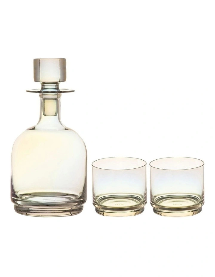 Glamour Stacked Decanter Set 3 Pieces in Iridescent | Myer
