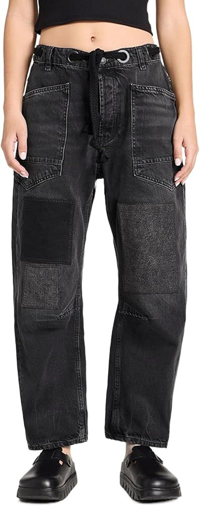 Kedera Womens Baggy Barrel Horseshoe Jeans Wide Leg Patchwork Low Rise Drawstring Denim Pants wit... | Amazon (US)