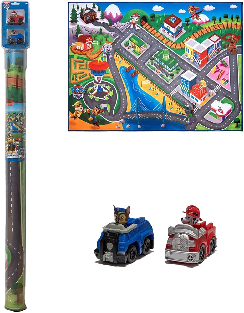 Gertmenian Nickelodeon Paw Patrol Town Tower Interactive Rug Includes 2x Cars feat. Chase and Mar... | Amazon (US)