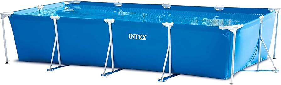 INTEX Rectangular Frame 14 ft 9 in x 7 ft 3 in x 33 in Above Ground Pool, Swimming Pool with Stee... | Amazon (US)