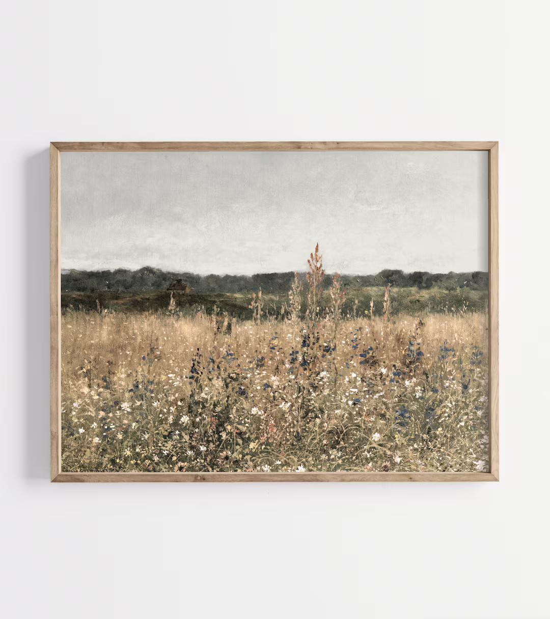 Wildflower Print Antique Vintage Landscape Oil Painting Art Print Country Field Decor for Shelf B... | Etsy (US)