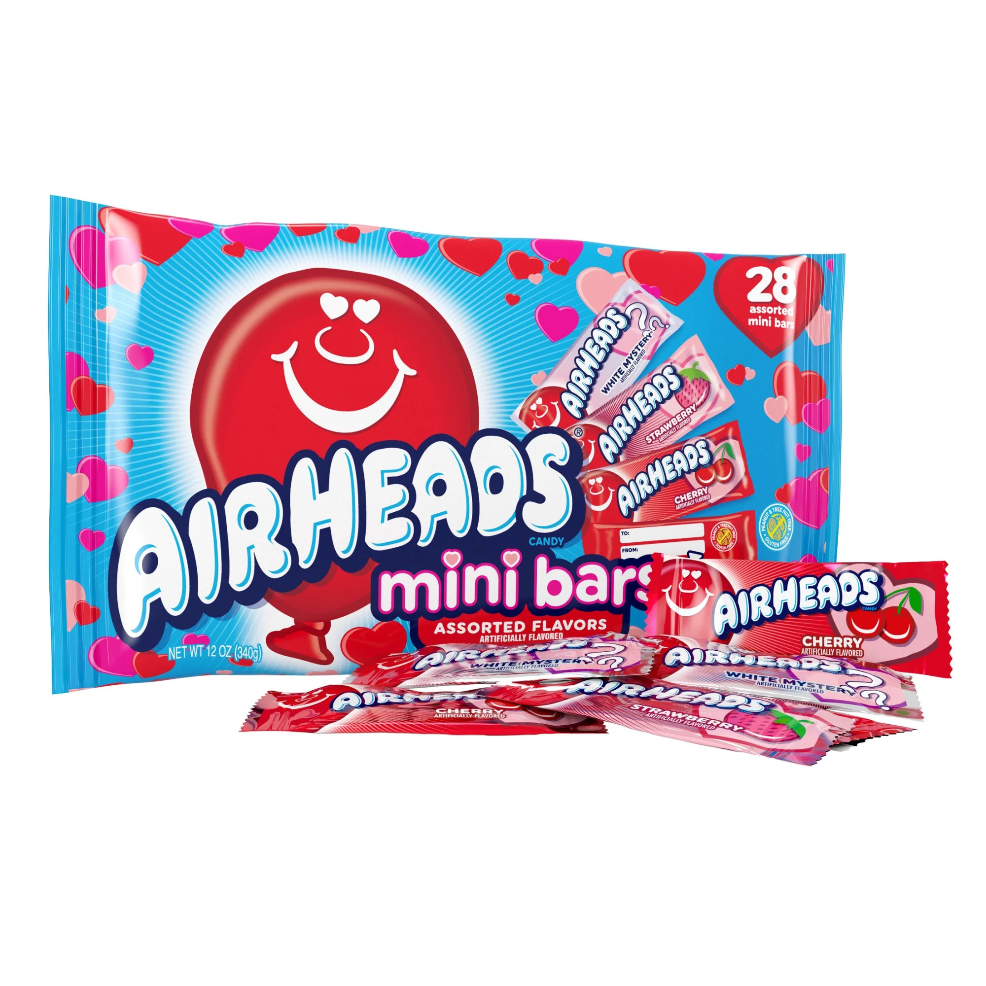 Airheads Valentines Assorted Mini Bars, Nut Free, 12 oz | Walmart (US)