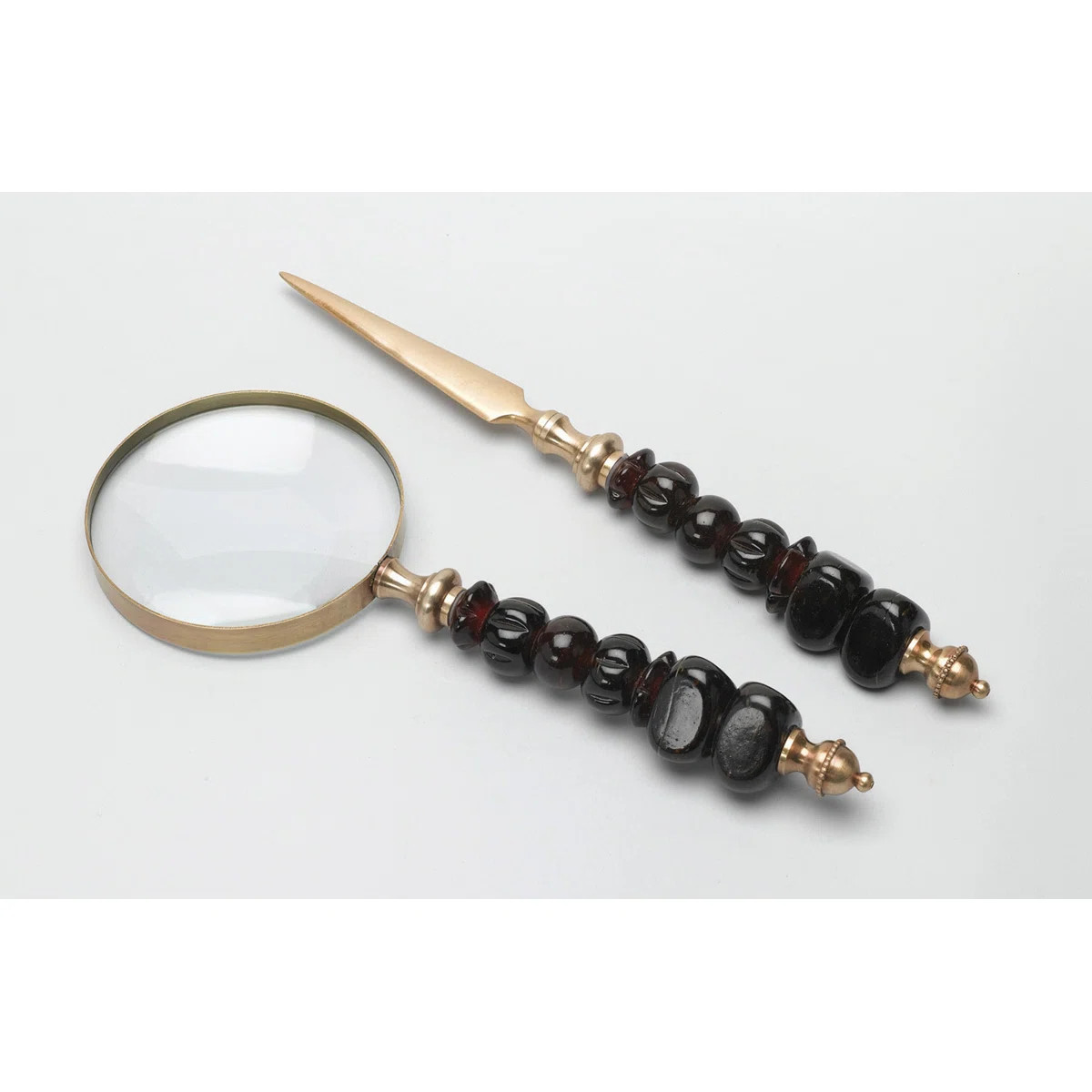 Zimmerman Magnifying Glass With Amber Glass Beads Sculpture | Wayfair North America