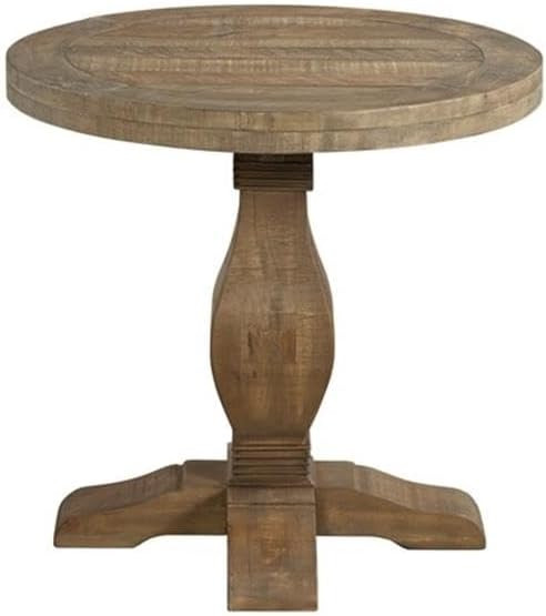Napa Solid Wood Farmhouse Rustic Round End Side Living Room Table, Nightstand 26" W x 26" D x 25"... | Amazon (US)