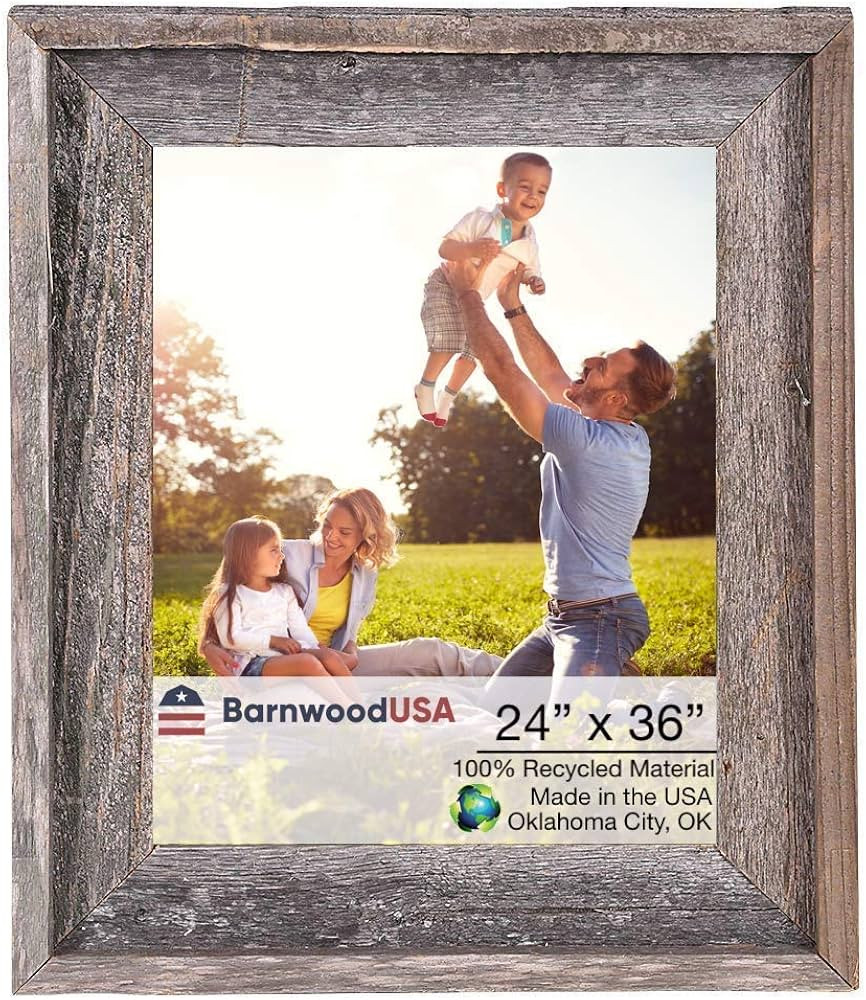 BARNWOODUSA | Farmhouse Style Rustic 24x36 Picture Frame | Signature Molding | 100% Reclaimed Woo... | Amazon (US)