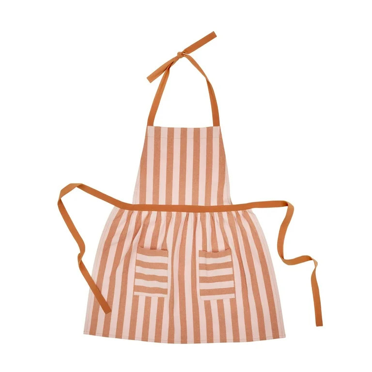 Beautiful Home by Drew Barrymore Yarn Dyed Stripe Apron, Coral Rose, 30"W x 32"L | Walmart (US)