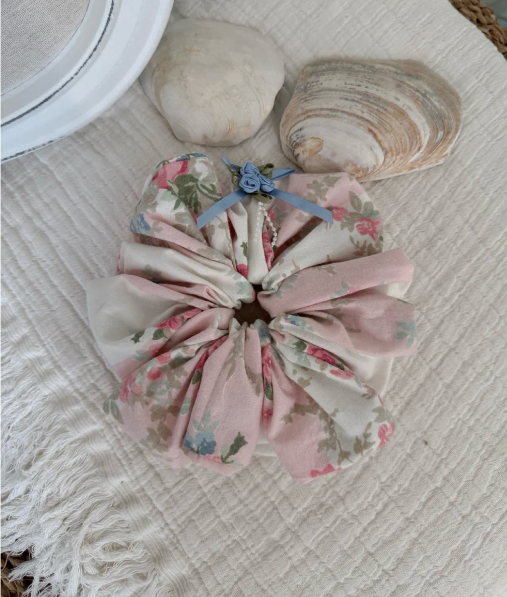 Go big, bloom bold 🌸 This oversized floral scrunchie with flower and bow details is the sweetest finishing touch—made to turn heads and tie up your look in style this Hamptons summer 

#LTKStyleTip #LTKBeauty #LTKSeasonal