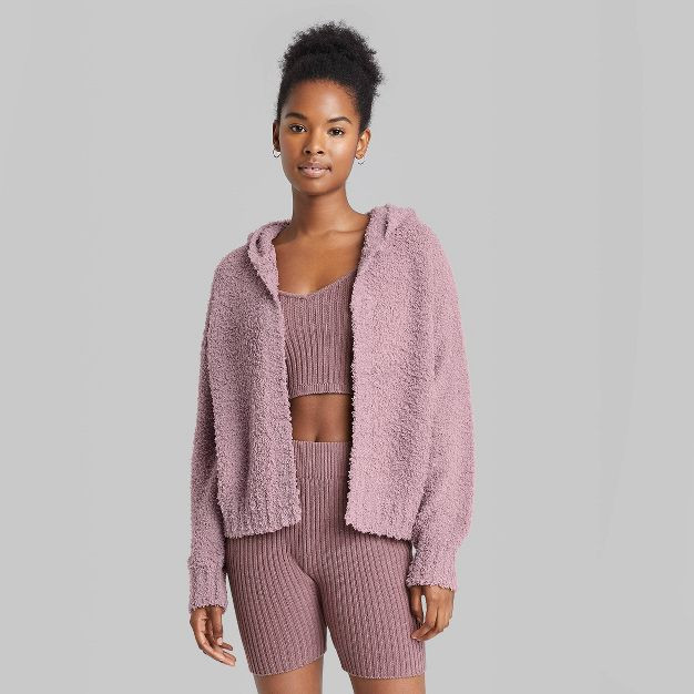 Women's Fuzzy Open Hooded Cardigan - Wild Fable™ | Target
