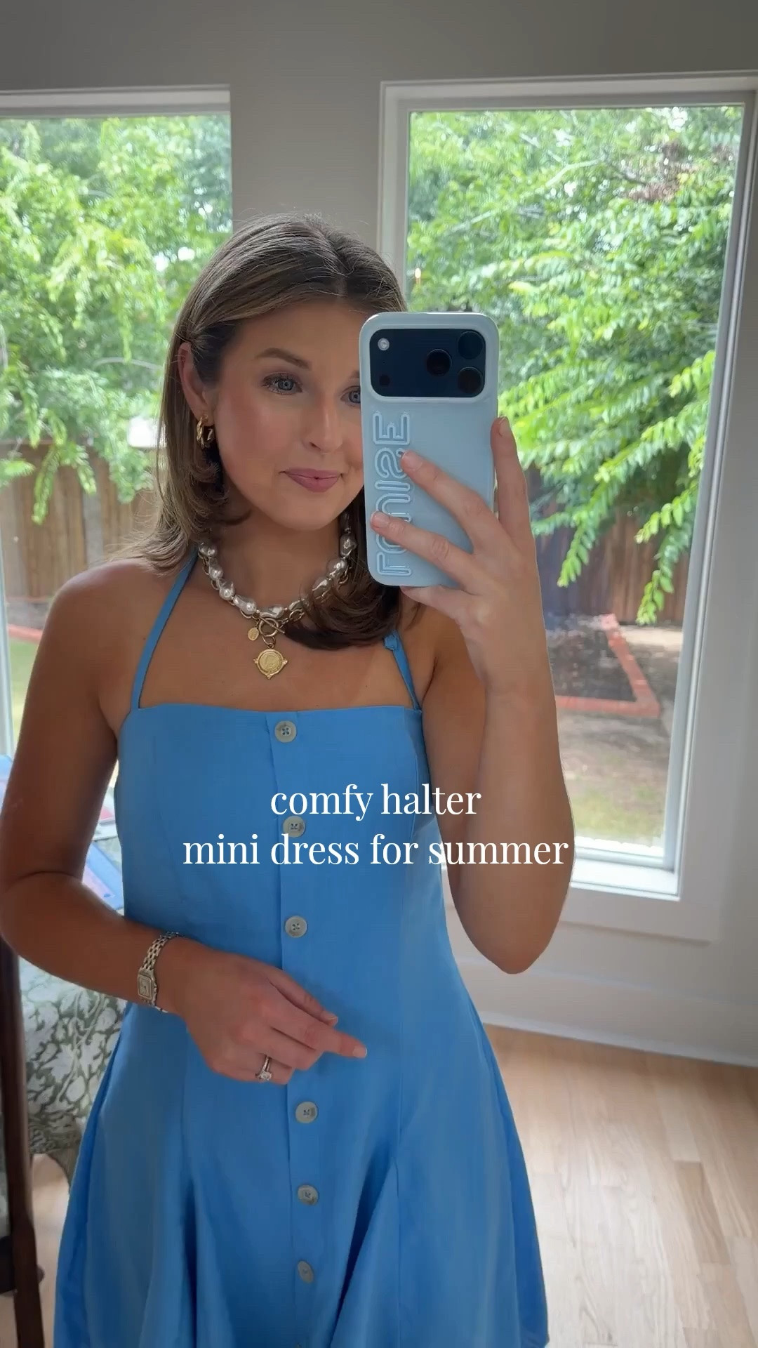 Comfy halter mini dress for summer! Wearing a S