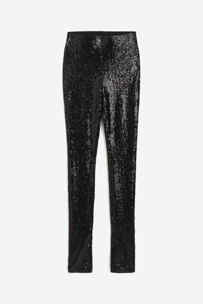 Sequined leggings - Black - Ladies | H&M GB | H&M (UK, MY, IN, SG, PH, TW, HK)