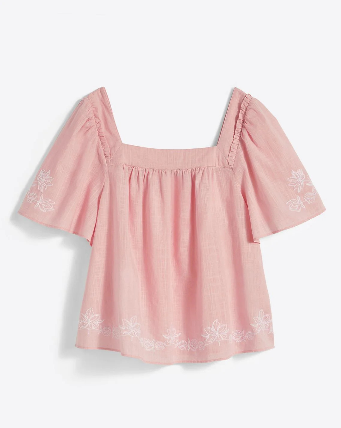 Maren Top in Pink Embroidered Floral | Draper James (US)
