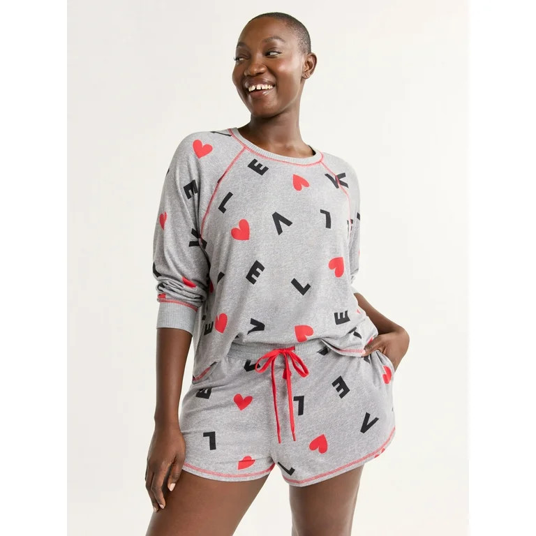 Joyspun Women's and Women’s Plus Hacci Knit Sleep Shorts, 2.75” Inseam, Sizes XS to 3X | Walmart (US)