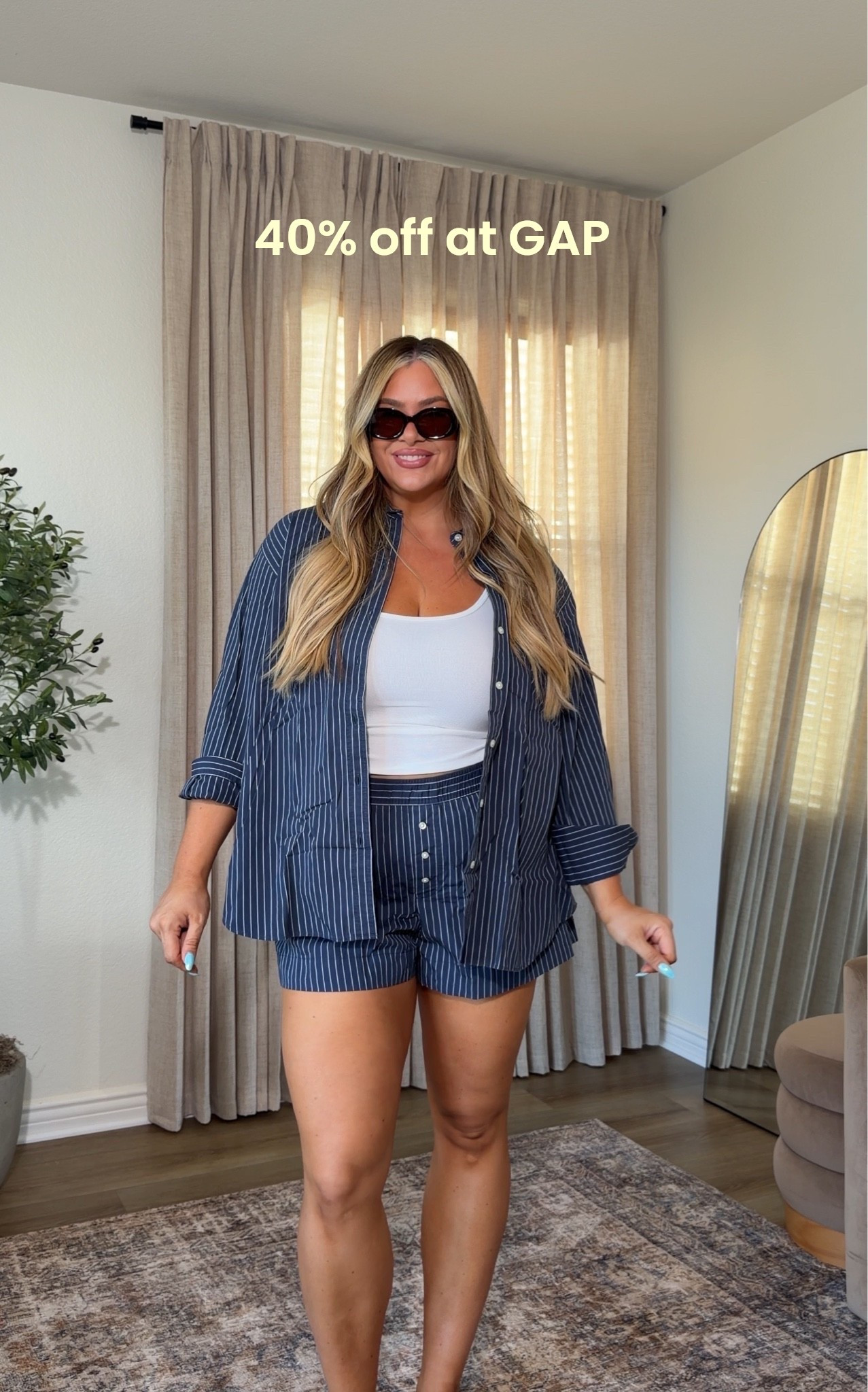 Chic summer outfit 40% off at GAP✨ wearing everything in an xl!

Gap sale, summer set, pin stipe set, Vanessa Etheridge

#LTKMidsize #LTKSeasonal #LTKSaleAlert