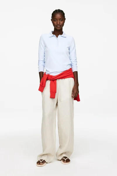 Linen Drawstring Trousers – Beige – Women – ARKET GB | Arket UK