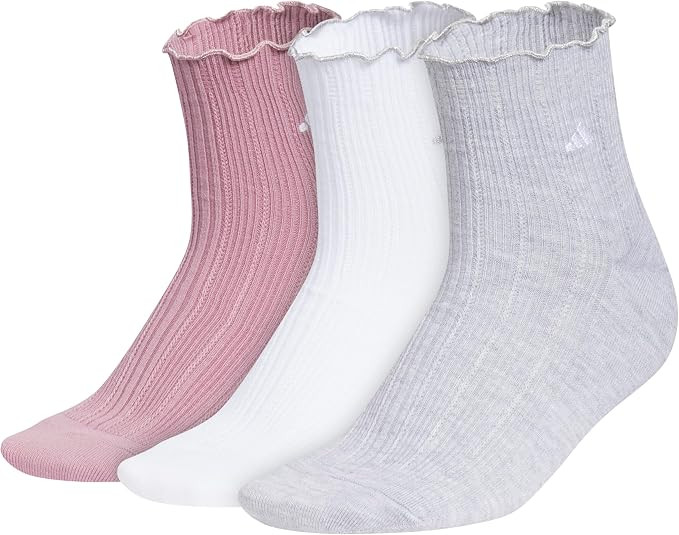 adidas Ruffle Quarter Ankle Socks 3-Pairs | Amazon (US)