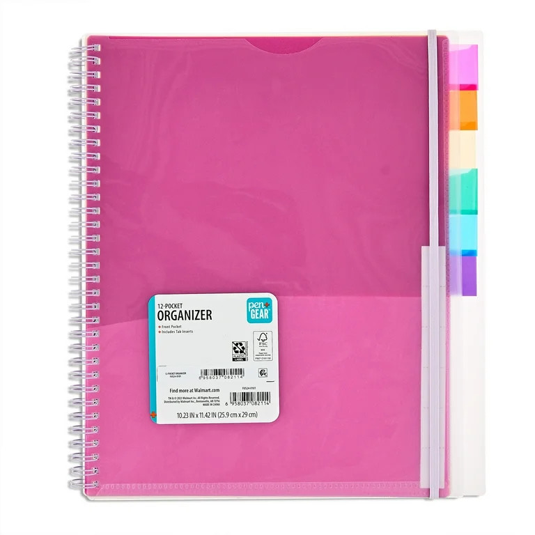 Pen+Gear 12-Pocket Poly Organizer, Multi-Color | Walmart (US)
