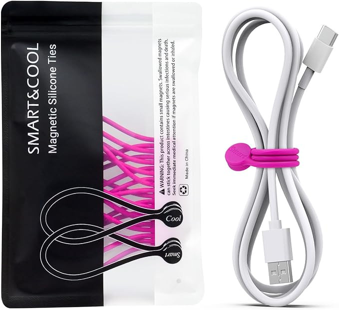 SMART&COOL Reusable Silicone Magnetic Cable Ties for Bundling and Organizing, Holding Stuff, Book... | Amazon (US)