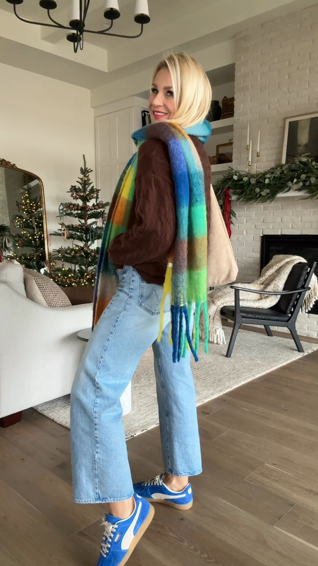 A few new cozy favorites from Amazon! 
This cable knit sweater is SO soft, and the perfect slouchy fit— comes in black & white colors too! 
Free people lookalike scarves for half the price —> tons of color options. 
Sneakers restocked and such a fun outfit upgrade. 
Probably my most worn pair of jeans 2024! A fun spin on a wide leg style, flattering fit, and the perfect denim wash.👌🏽
Everything fits TTS!

#LTKFindsUnder50 #LTKOver40 #LTKSeasonal