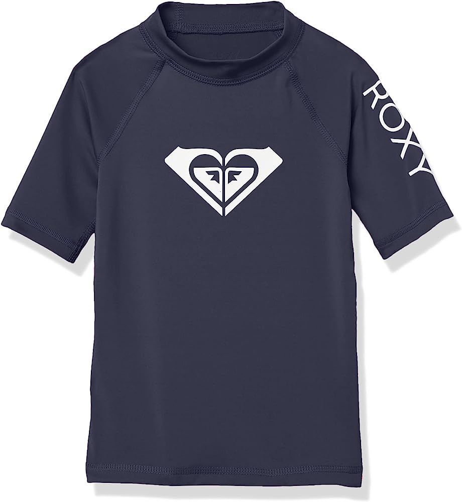 Amazon.com: Roxy Girls' Whole Hearted Short Sleeve Rashguard Surf Shirt, Bright White, 12 Years: ... | Amazon (US)