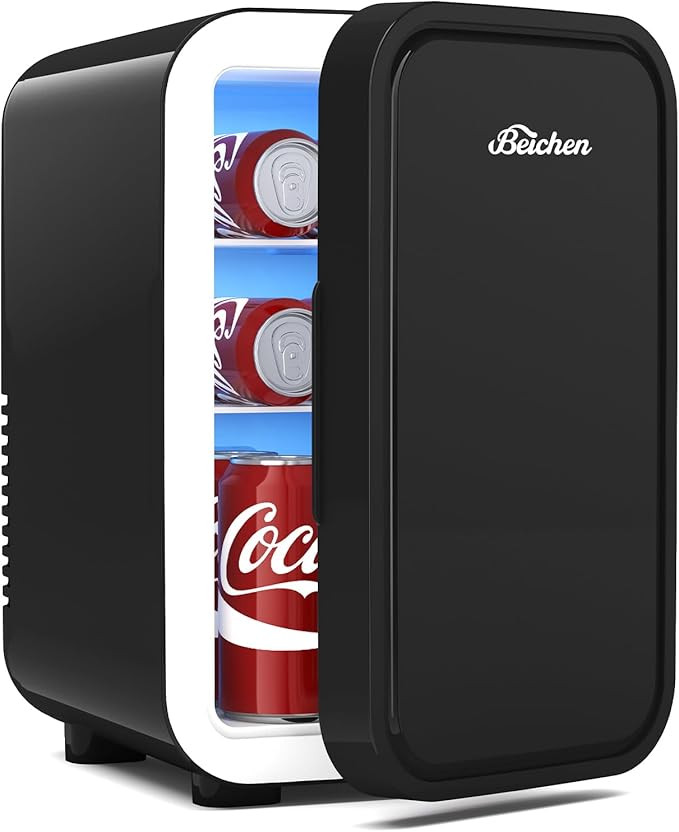 BEICHEN Mini Fridge, 6 Liter / 8 Can Small Refrigerator for Bedroom, Car, Office & Dorm, 110V AC/... | Amazon (US)