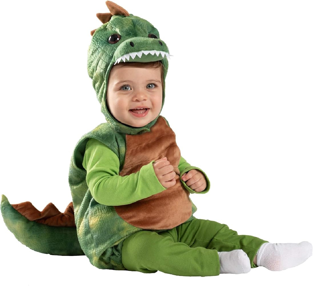 Spirit Halloween Baby Plush Dinosaur Costume | Dinosaur Cosplay | Plush Outfit | Animal Costume |... | Amazon (US)