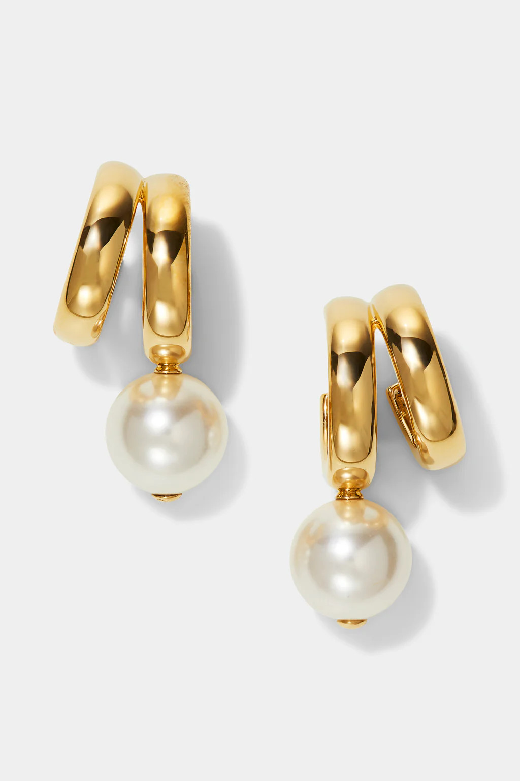 FARRAH PEARL DROP DOUBLE HOOP EARRINGS | NADRI