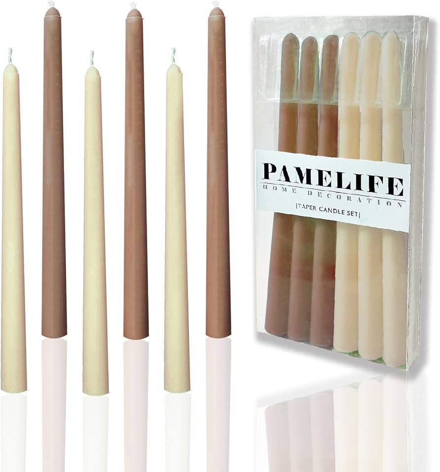 6 Pack Gradient Color Taper Candles - 10 Inch Dripless, Unscented Decoration Candle - Paraffin Wa... | Amazon (US)