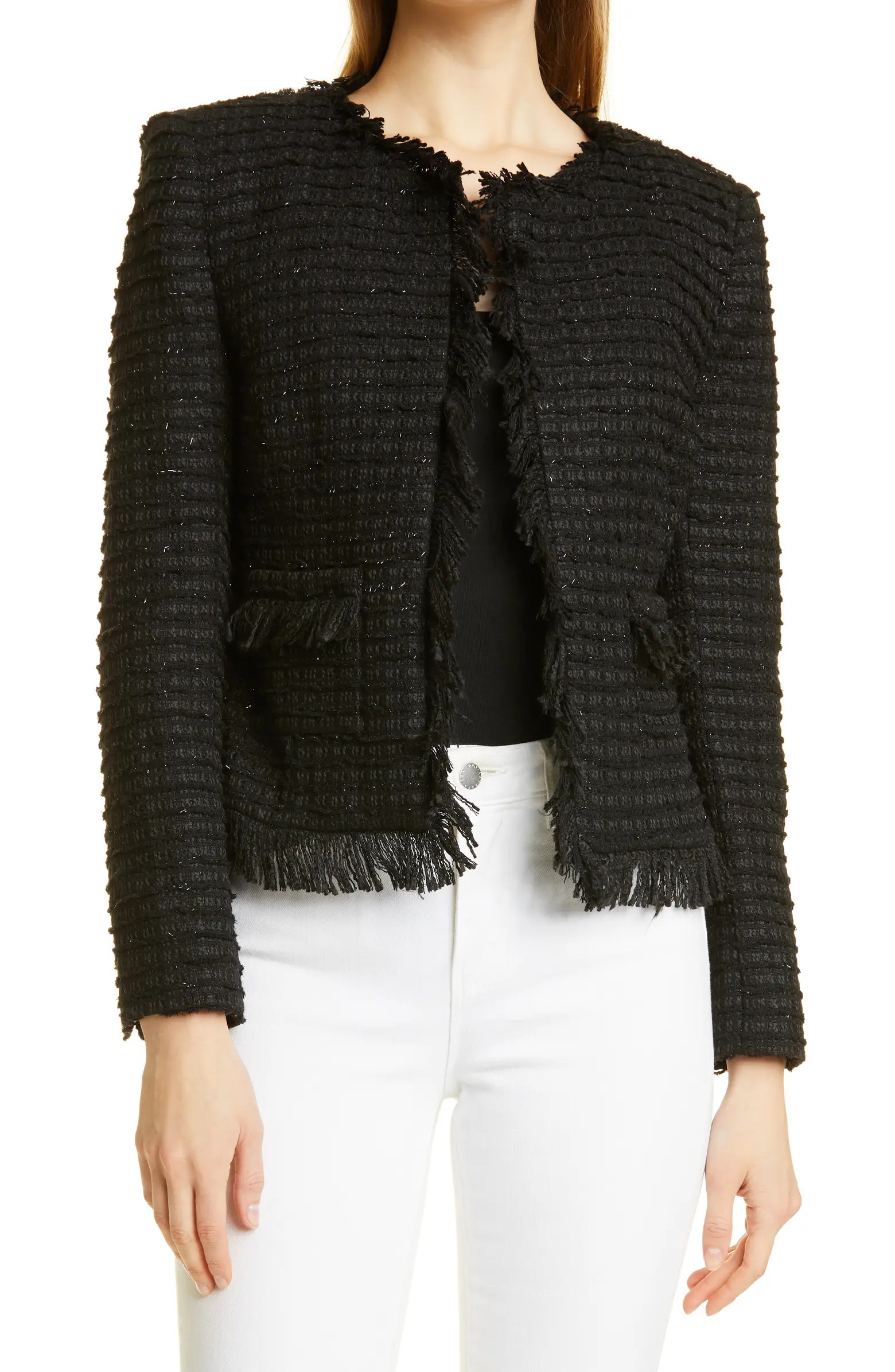 L'AGENCE Angelina Sequin Tweed Jacket | Nordstrom | Nordstrom