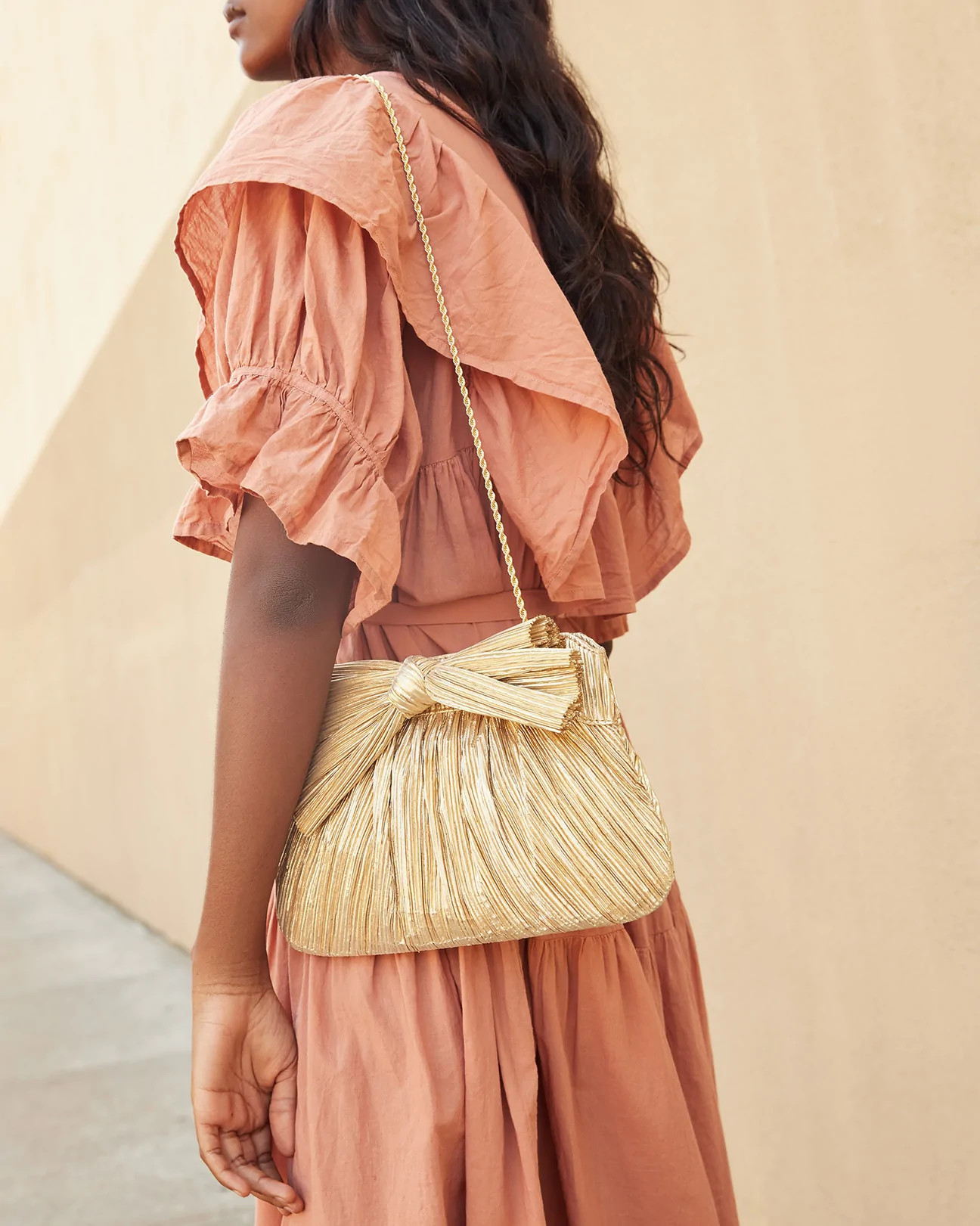 Rayne Gold Bow Clutch | Loeffler Randall