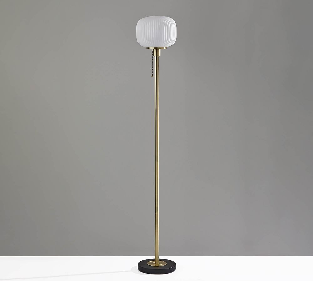Nausica Ribbed Glass Floor Lamp | Pottery Barn (US)