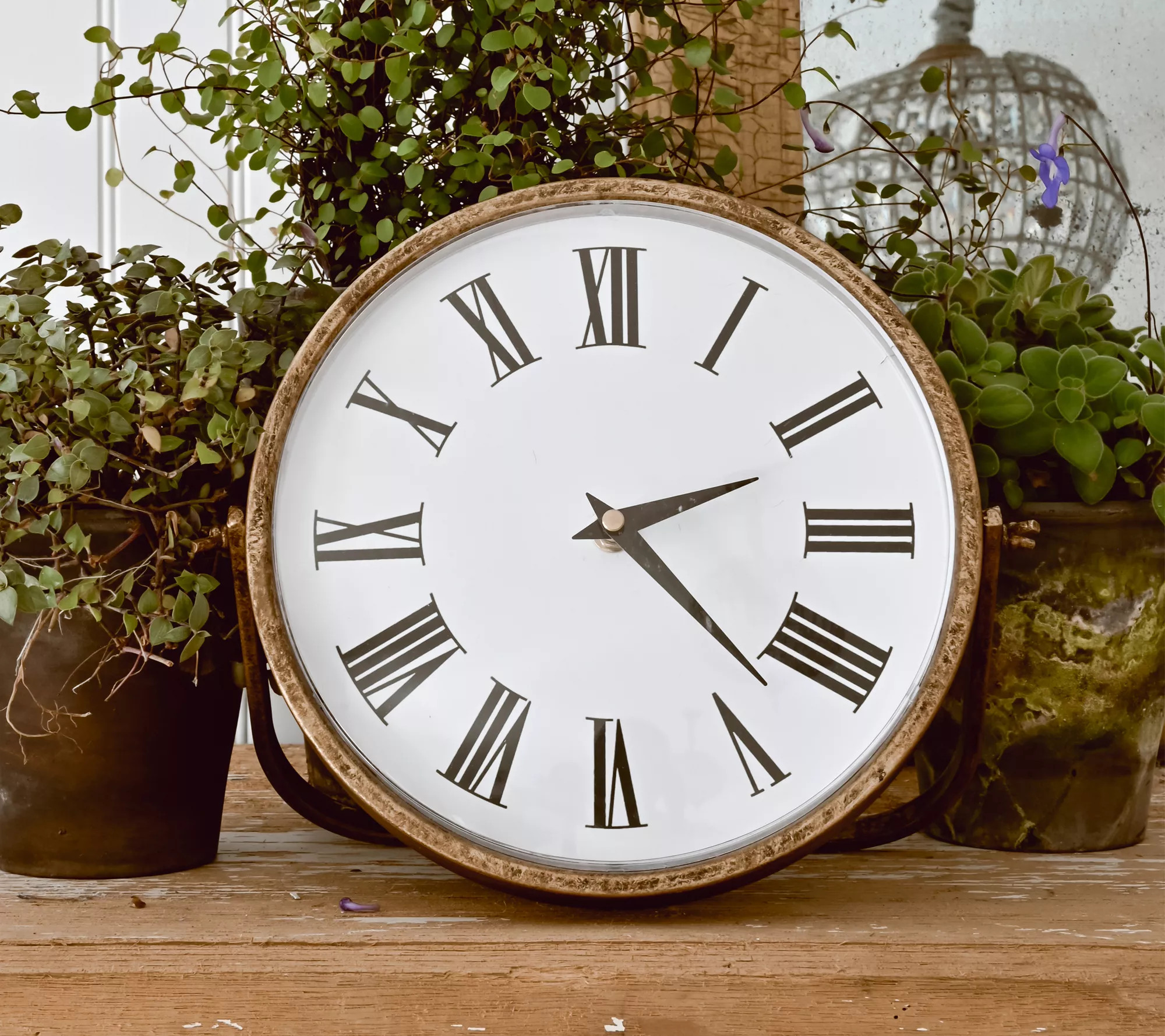 Cozy Cottage by Liz Marie Large Brass Table Clock Table Clock - QVC.com | QVC