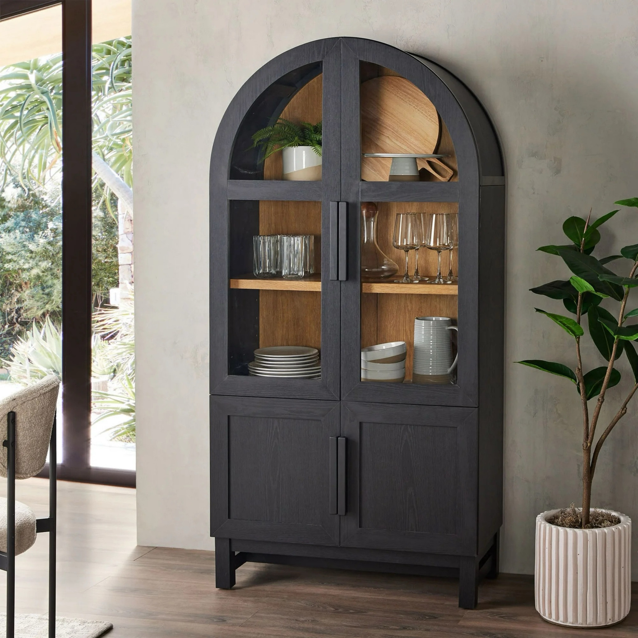 The viral Juliet arch cabinet from @walmart is back in stock!! Available in black and honey! 

#LTKHome
