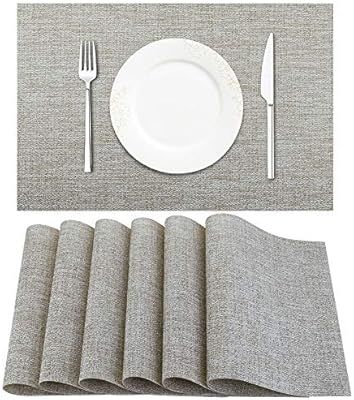 BETEAM Placemats, Heat-Resistant Placemats Stain Resistant Anti-Skid Washable PVC Table Mats Wove... | Amazon (US)