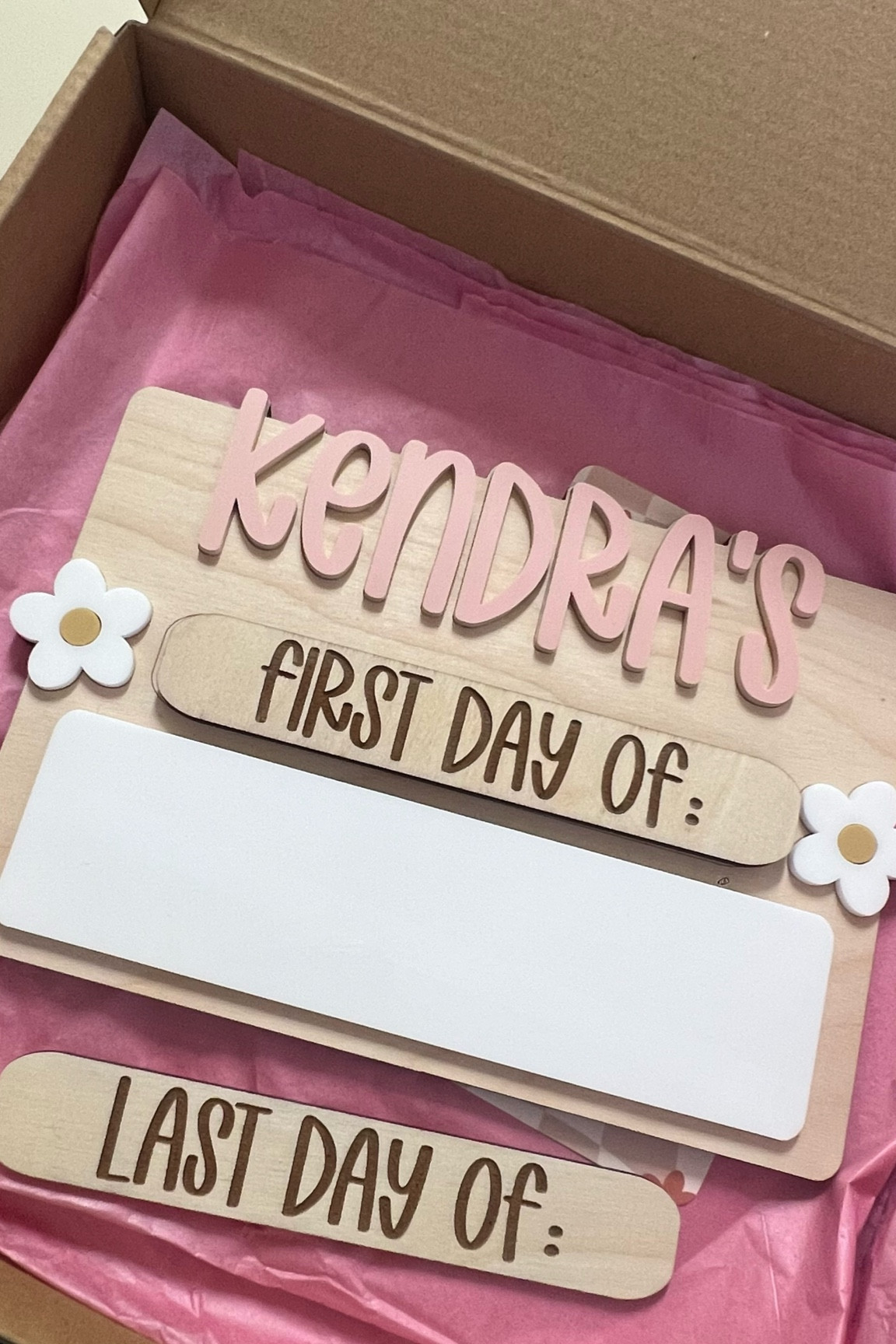 The cutest back to school sign wt interchangeable labels 🌸🤍 

#LTKKids #LTKFindsUnder50