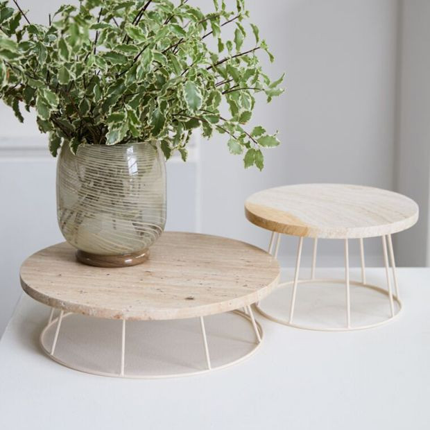 Circular Stone Top Decorative Riser | Antique Farm House