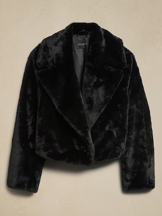 CROPPED FAUX FUR JACKET | Banana Republic Factory