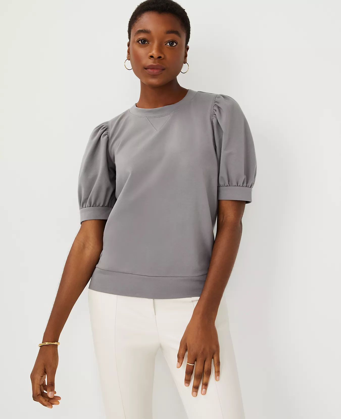 Puff Sleeve Sweatshirt | Ann Taylor | Ann Taylor (US)