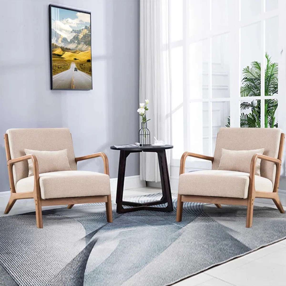 Bonnita 26" Wide Mid Century Upholstered Accent Chair with an Extra Pillow (Set of 2) | Wayfair North America