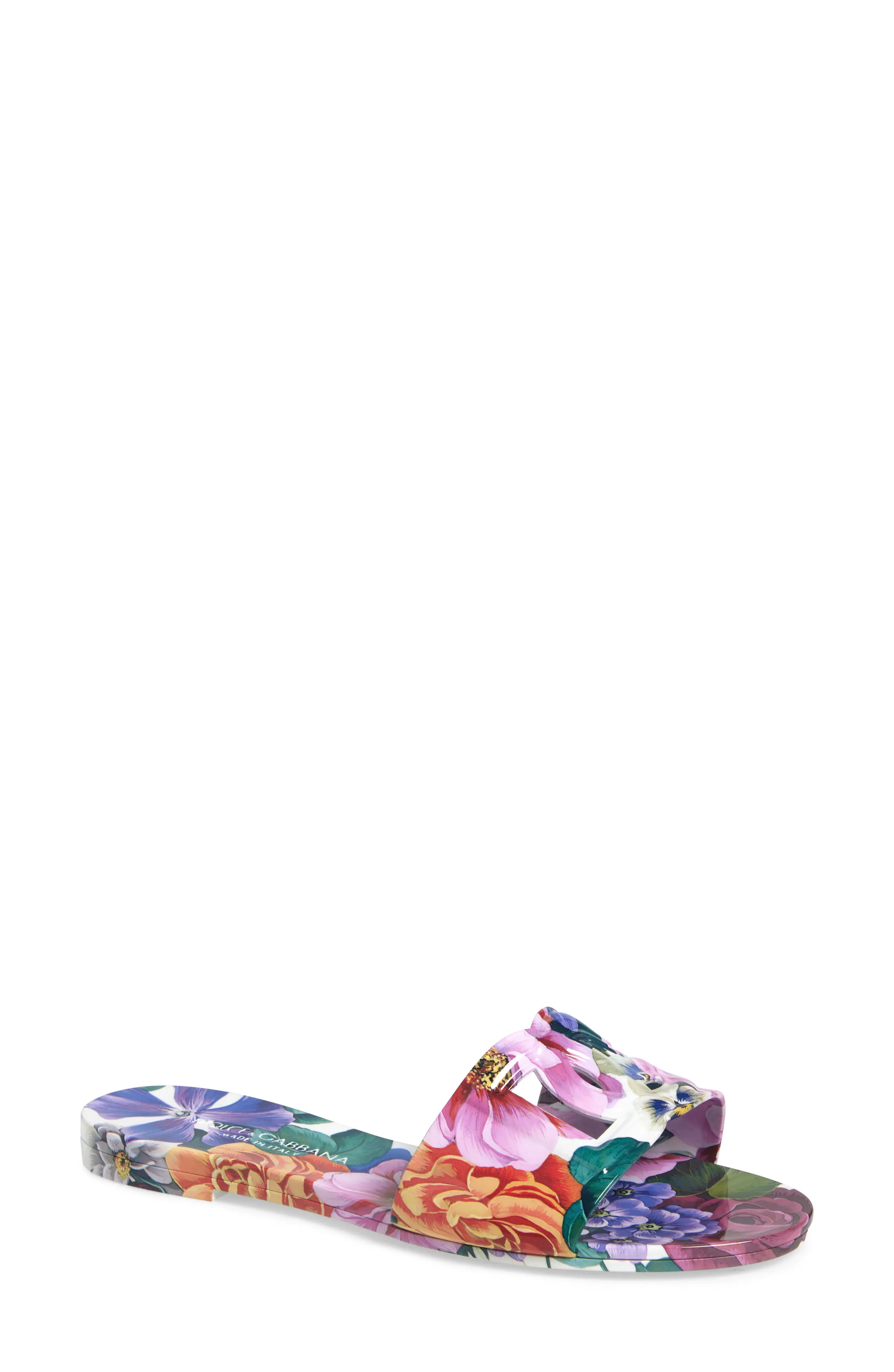 Dolce&Gabbana Bianca Interlock Slide Sandal (Women) | Nordstrom | Nordstrom