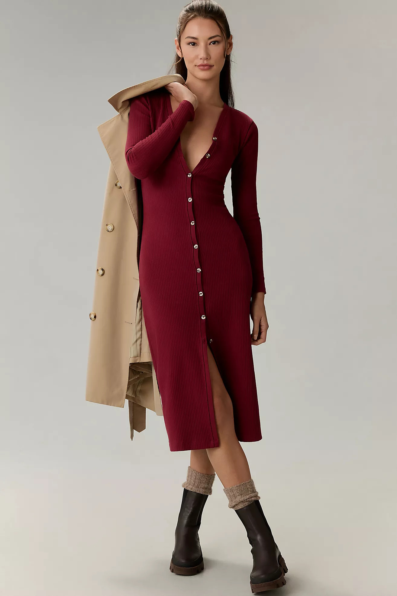 Grey State Mila Midi Dress | Anthropologie (US)