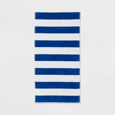 Striped Beach Towel Blue/White - Sun Squad™ | Target