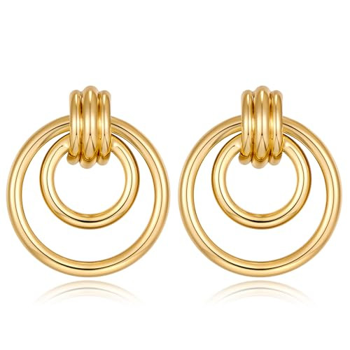 Gold Geometric Drop Dangle Earrings for Women Long Link Dangle Earrings Jewelry Gift | Amazon (US)
