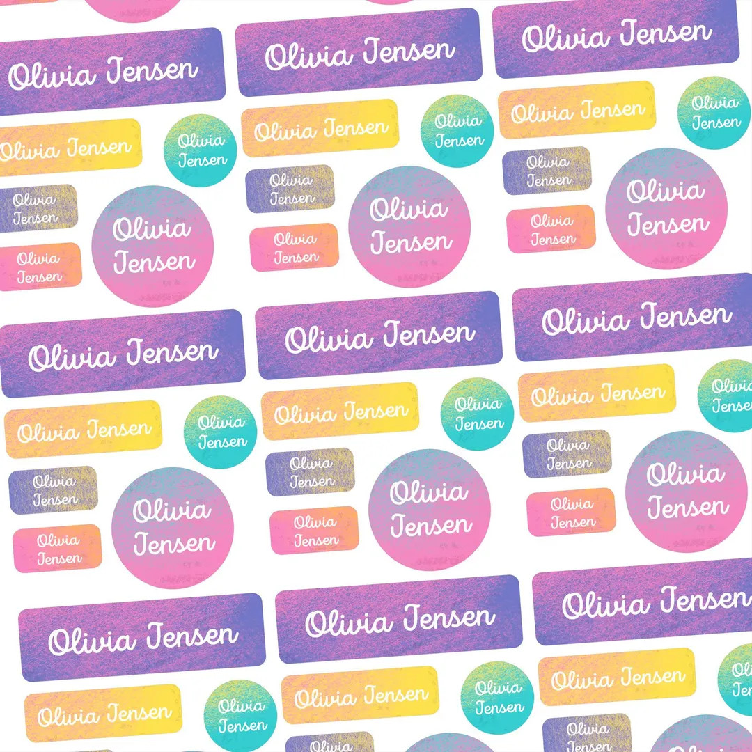 Waterproof Name Stickers Vinyl, Bright Colors Custom Name Labels, School Labels, Daycare Labels, ... | Etsy (US)