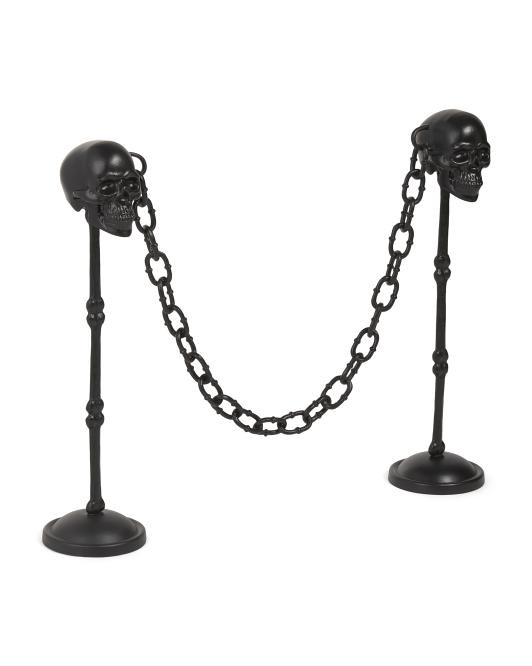 Outdoor Safe Skull Posts And Chain | TJ Maxx