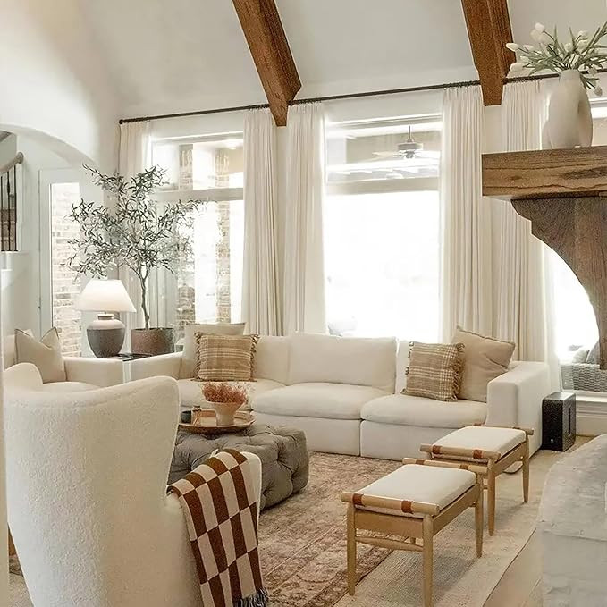 TWOPAGES Liz Linen Custom Curtain for Living Room Bedroom, Customized Blackout Privacy Pinch Plea... | Amazon (US)