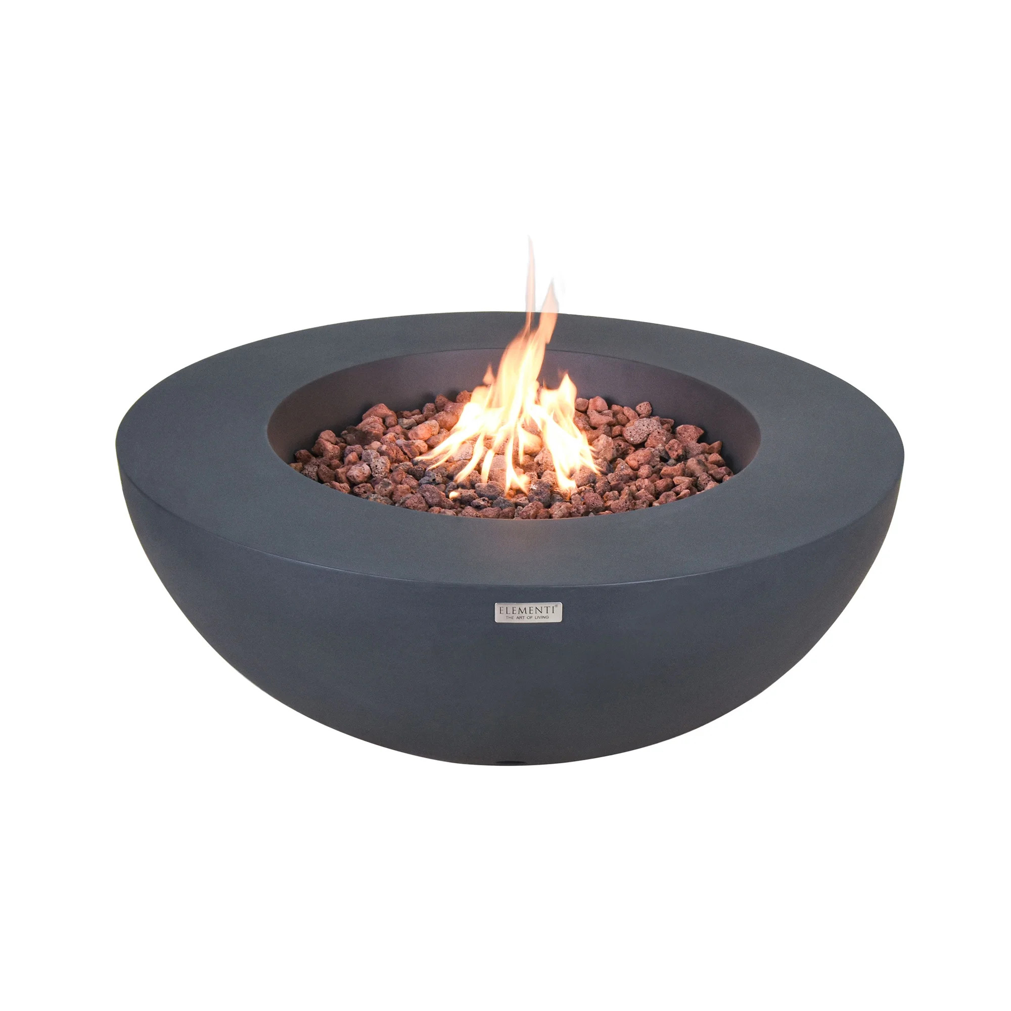 Elementi Natural Gas Concrete Lunar Bowl Fire Pit w/ Auto Ignition, Grey | Walmart (US)