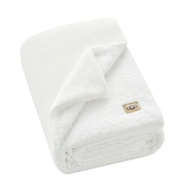 UGG Avery Off White  Solid Plush Sherpa Throw | Walmart (US)