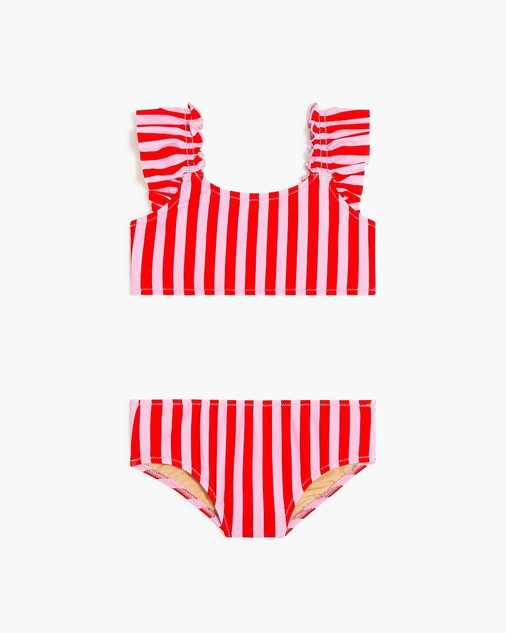 Girls' striped ruffle-strap bikini set | J.Crew Factory