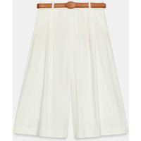 Zara - Long Belted Shorts - Oyster-White - Xl - Woman | Zara US