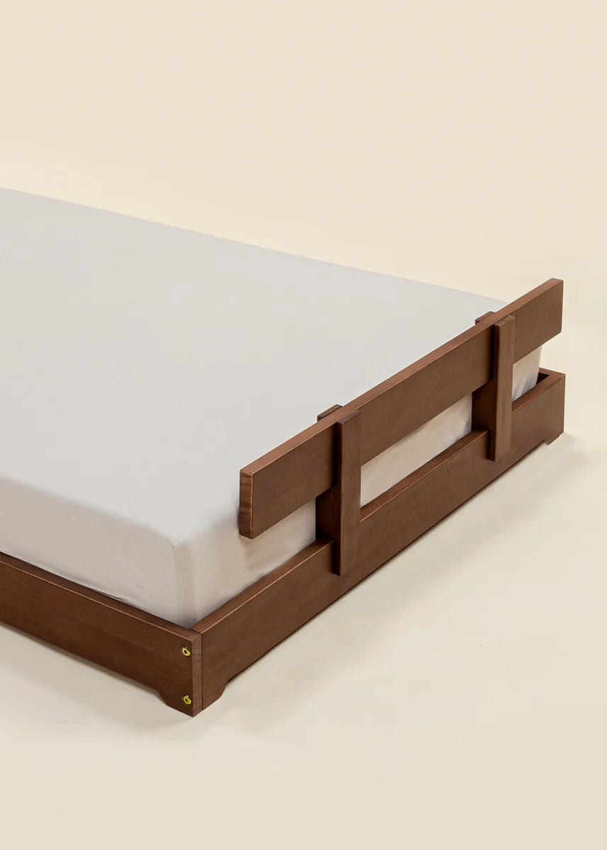 Wooden Bed Frame Rail - Walnut | Coco Village